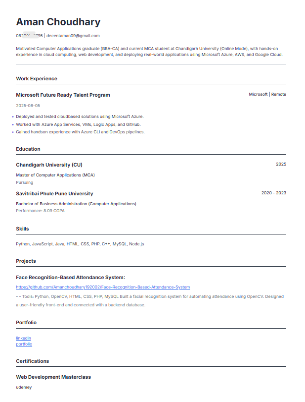 A professional resume mock-up